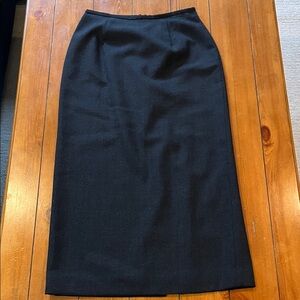 Vintage Evan-Picone Dark Grey Long Wool Pencil Skirt Size 4 EUC